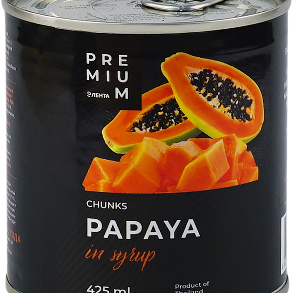 Папайя ЛЕНТА PREMIUM кусочки в сиропе