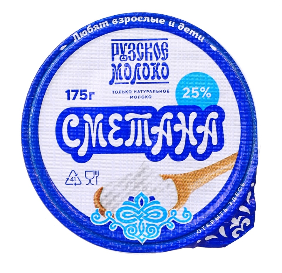 

Сметана Рузское молоко 25% БЗМЖ 175 г