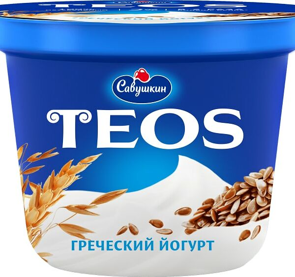 Йогурт Савушкин Греческий Teos Злаки с клетчаткой льна 2% 250г