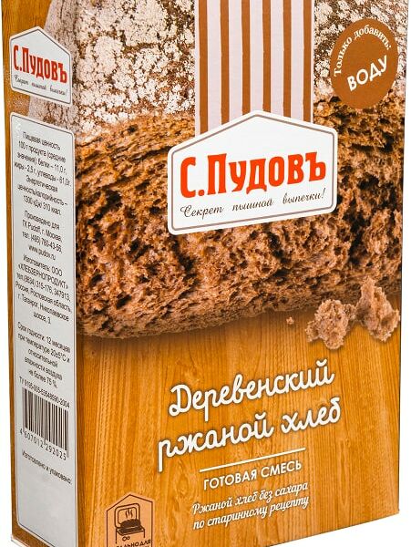 Смесь для выпечки С.Пудовъ Деревенский ржаной хлеб 500г