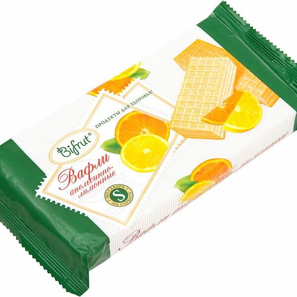 Вафли апельсино-лимонные на сорбите ТМ Bifrut (Бифрут) 100 г