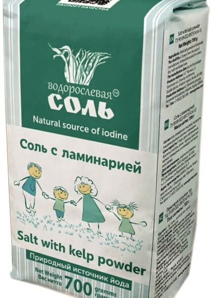 Смесь Водорослевая соль ламинария с солью без глютена 700г