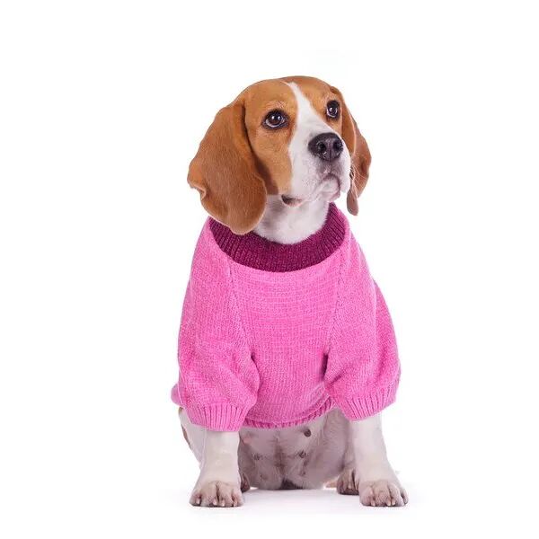 Свитер с завязками для собак 41см 2XL розовый (унисекс)
