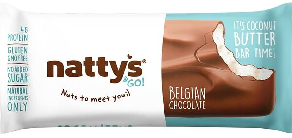 Шоколадный батончик Nattys&Go Coconattys в молочном шоколаде с мякотью кокоса 45г