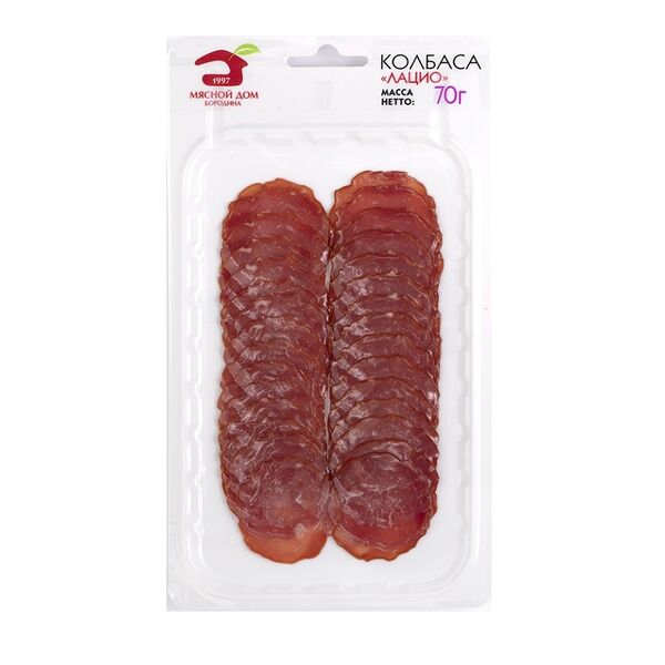 Колбаса Мясной Дом Бородина Лацио сырокопченая нарезка 70г