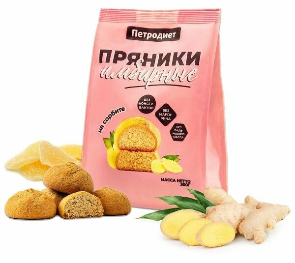 Пряники Петродиет Имбирные на сорбите