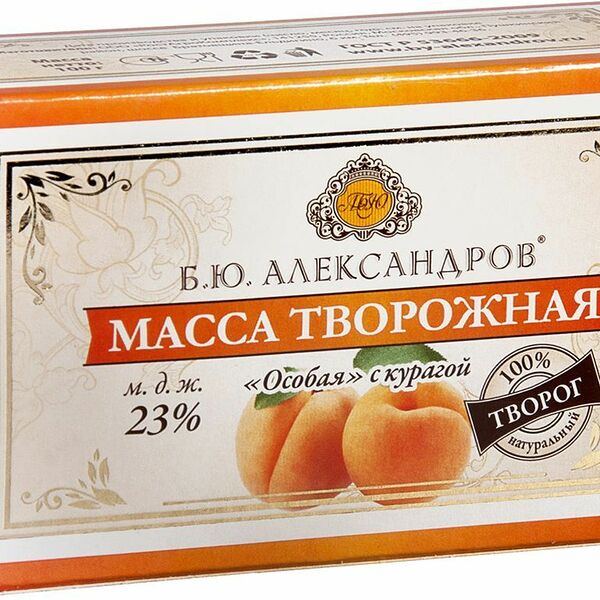 Масса творожная Б.Ю. Александров Особая с курагой 23%