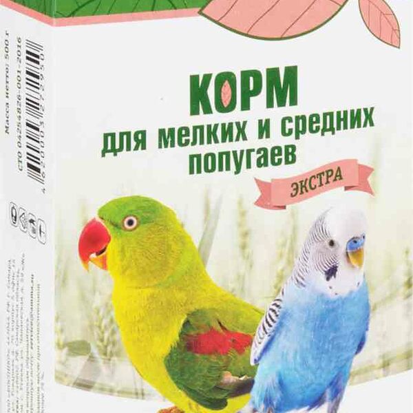 Корм для мелких и средних попугаев экстра Triol Standard