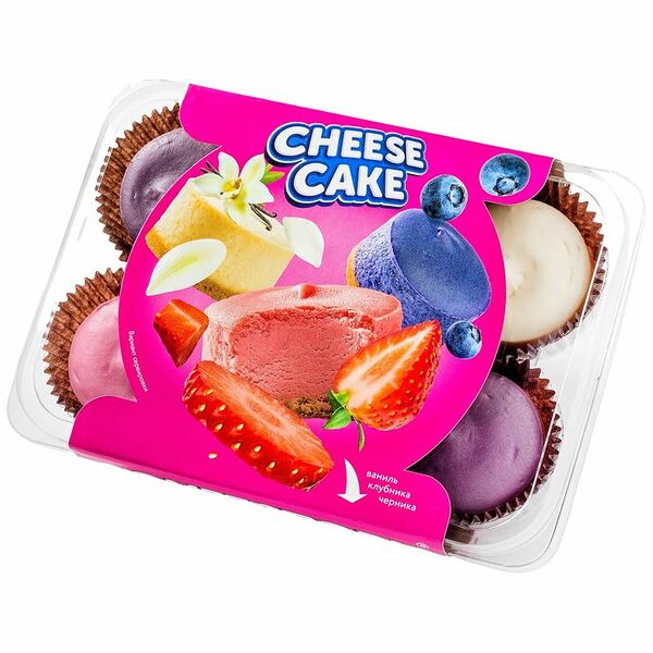 Десерт CONFESTORY Чизкейк с ванилью, с клубникой, с черникой