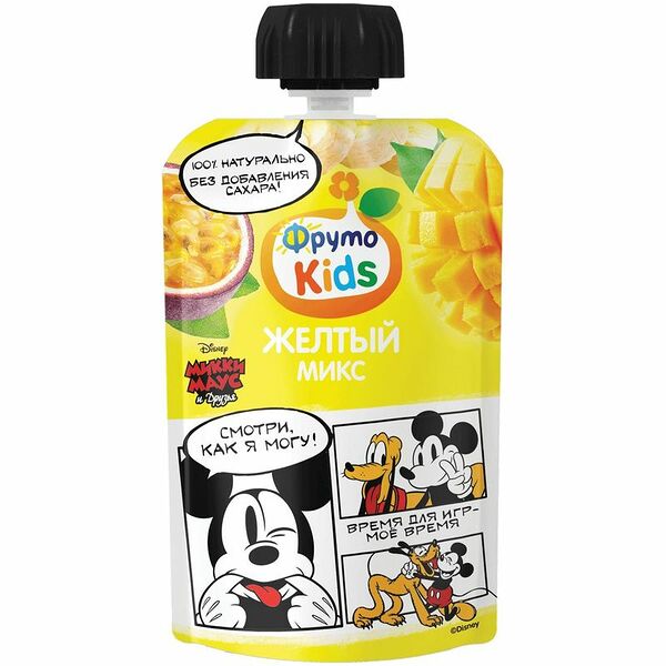 Пюре для детей ФрутоKids яблоко-банан-абрикос-манго-маракуйя 90 г