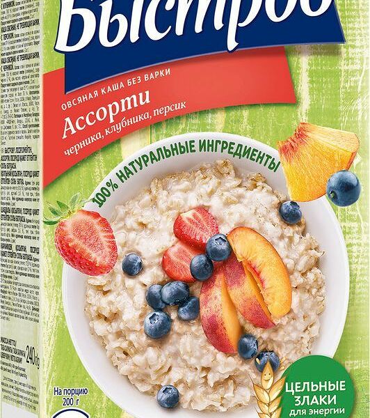 Каша Быстров овсяная ассорти без варки 240г