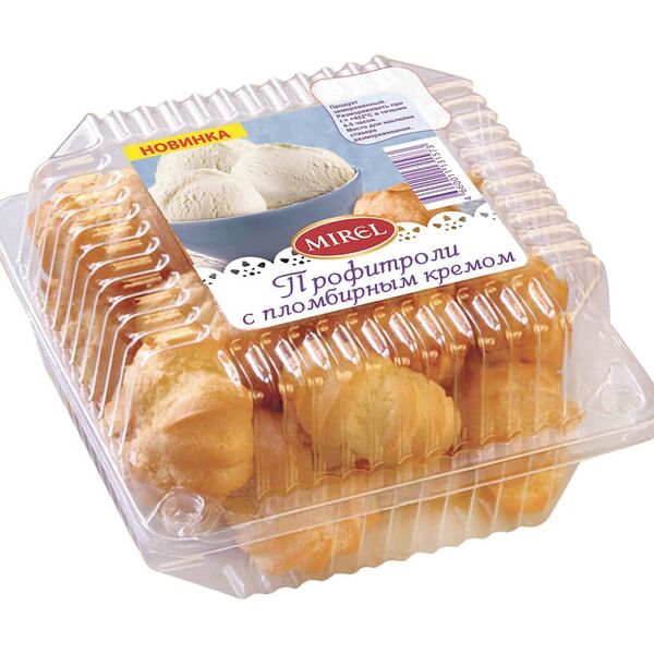 Пирожное Mirel профитроли с пломбирным кремом, 180 г