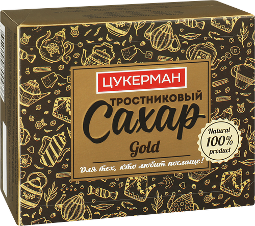 Сахар Цукерман Голд тростниковый кусковой 500 г