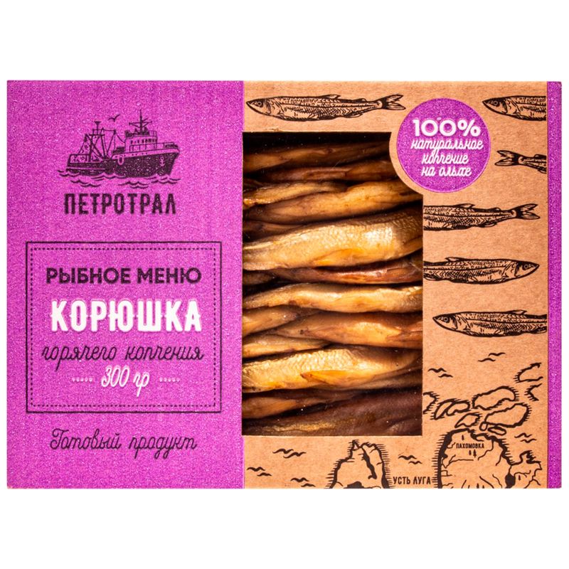 

Корюшка Петротрал неразделанная горячего копчения 300 г