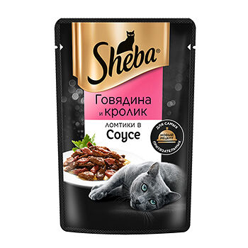 Влажный корм для кошек Sheba Ломтики в соусе с говядиной и кроликом