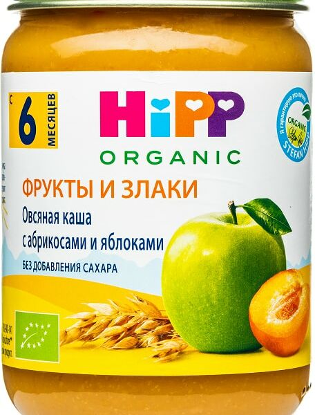 Каша HiPP Овсяная с абрикосами и яблоками 190г