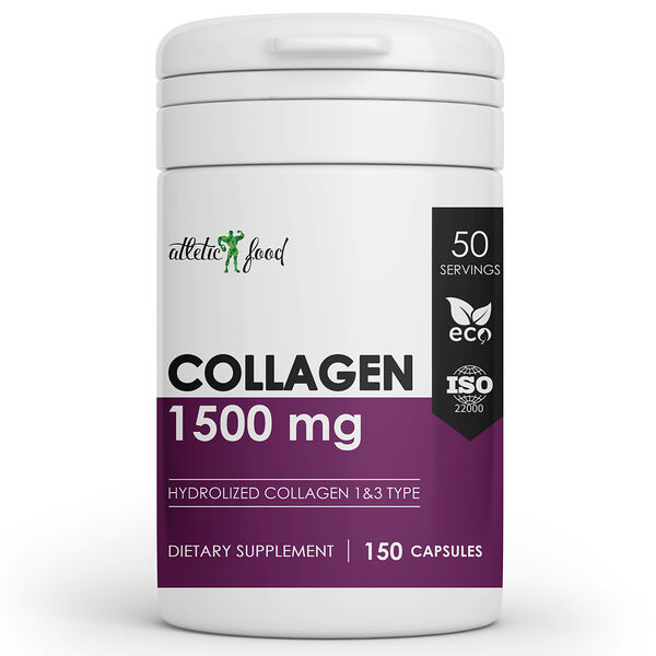Atletic Food Говяжий коллаген Hydrolized Collagen Type 1/3 1500 mg - 150 капсул