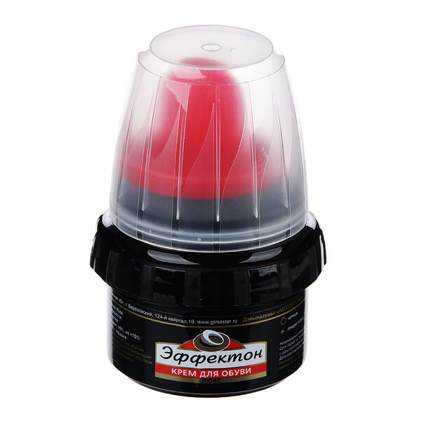 Крем для обуви Эффектон банка с губкой черный люкс эффектон 50 мл