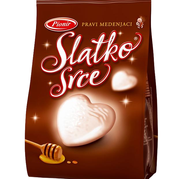 Пряники Pionir Сердце медовые с сахарной глазурью 150 г