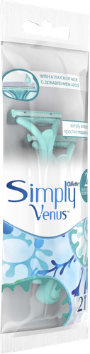 

Бритвенный станок женский Gillette Simply Venus одноразовый 2 лезвия 2 шт.
