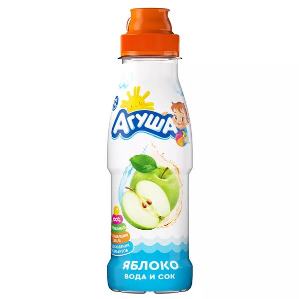 Вода и сок Агуша яблоко