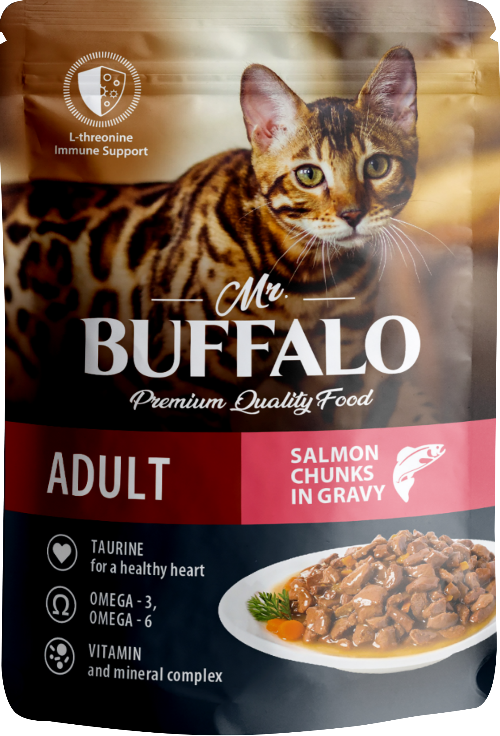 

Корм для кошек Mr.Buffalo Adult лосось в соусе пауч 85 г