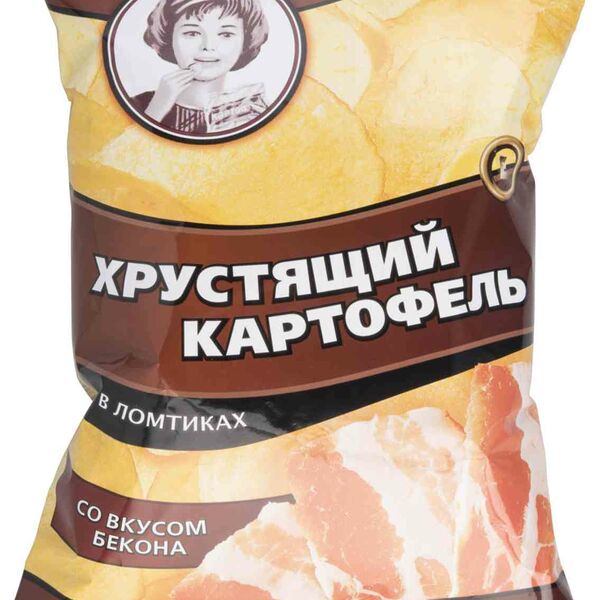 Чипсы картофельные Хрустящий картофель в ломтиках со вкусом Бекона 160 г