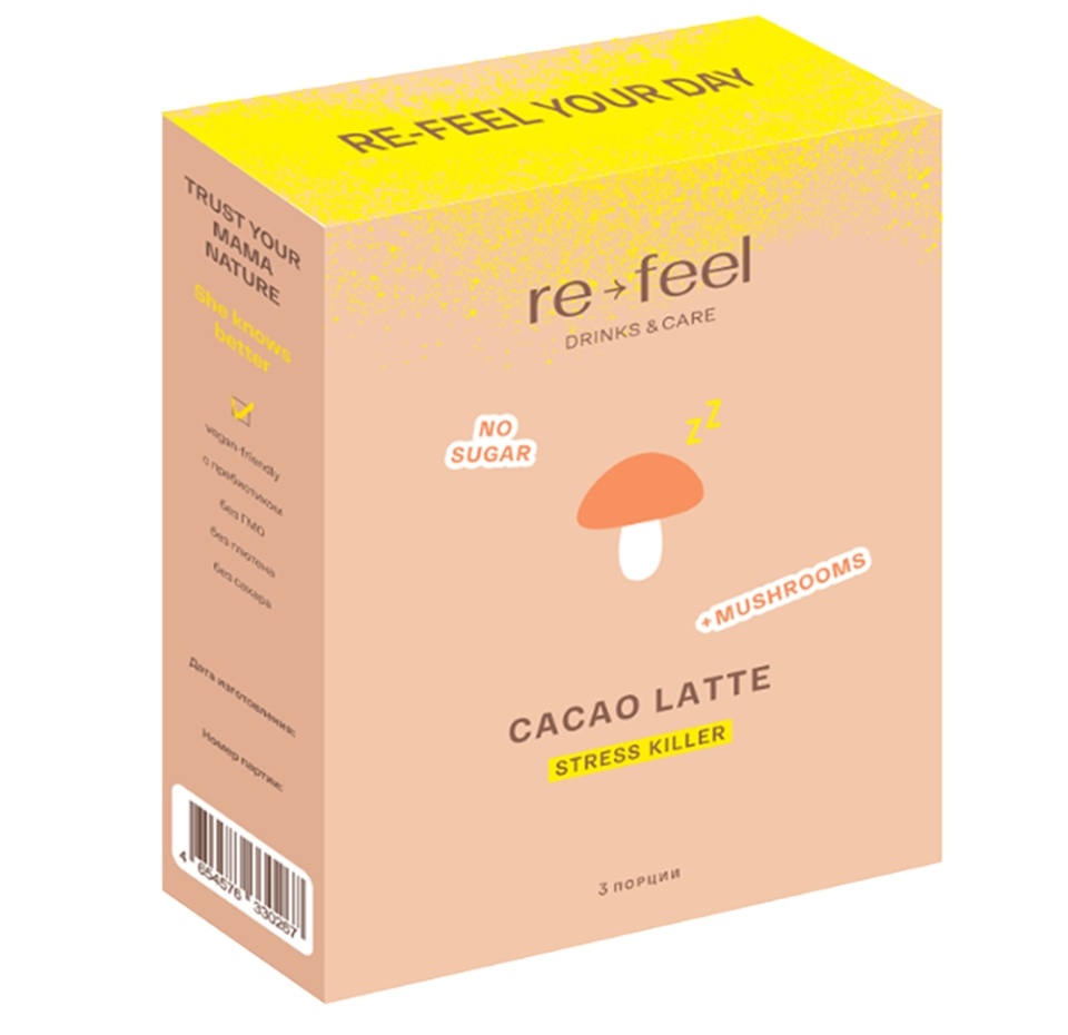 

Какао Re-feel латте Stress killer саше 3 шт., 78г, Россия
