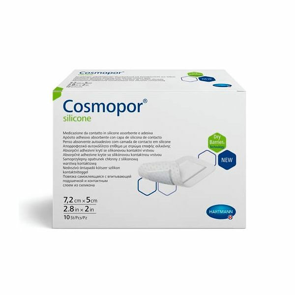 Повязка Cosmopor silicone пластырного типа 7,2 х 5 см 10 шт
