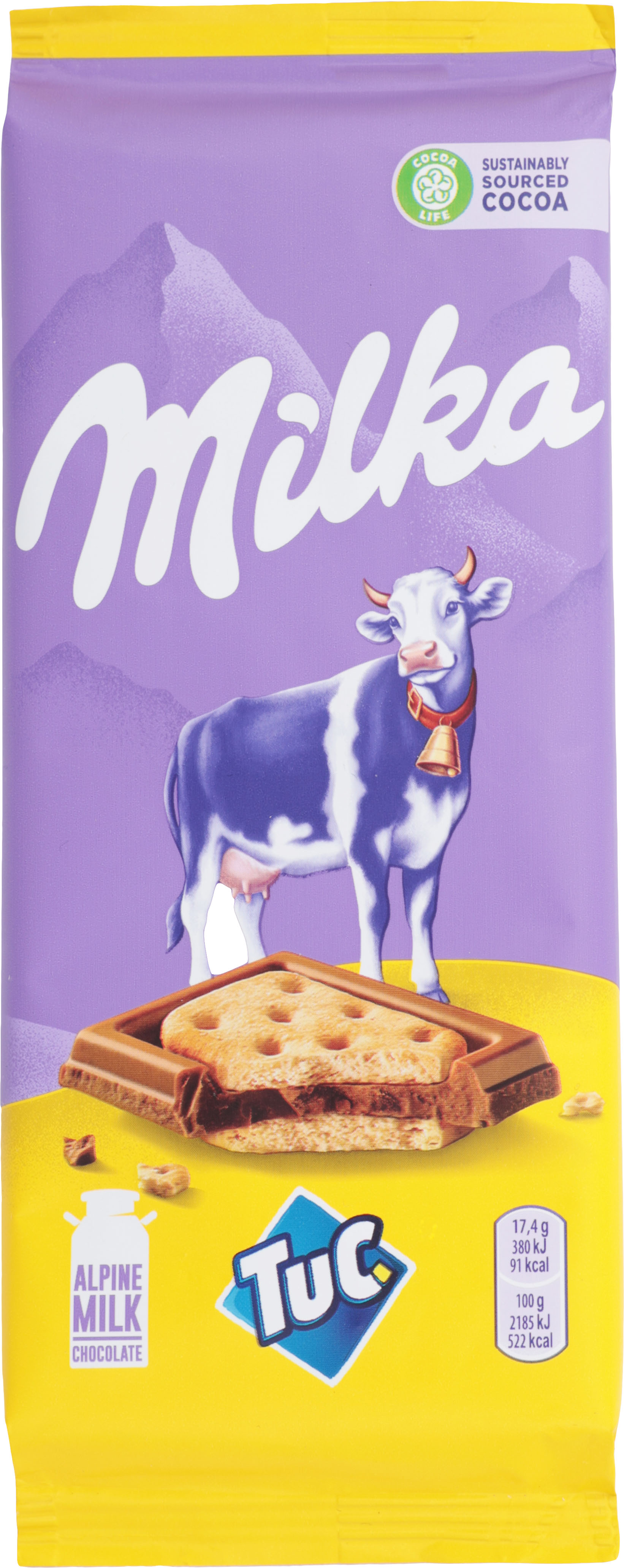 

Шоколад Milka Молочный с соленым крекером Tuc