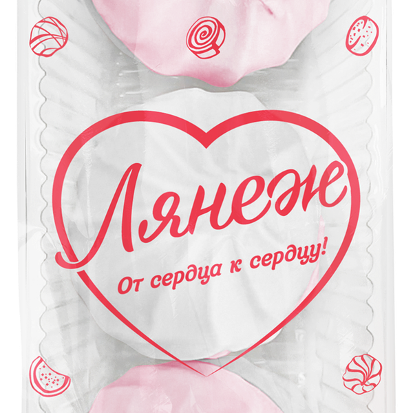 Зефир ЛЯНЕЖ бело-розовый, ароматизированный, 155г