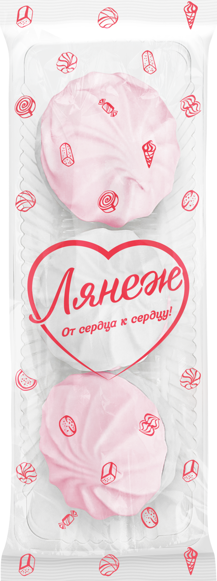 

Зефир ЛЯНЕЖ бело-розовый, ароматизированный, 155г