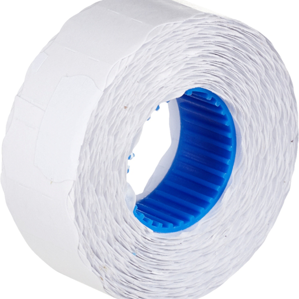 Этикет-лента волна белая 22х12 мм 1000 шт 10 роликов