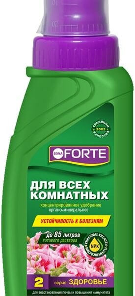 Удобрение Bona Forte Здоровье органо-минеральное для всех комнатных растений 285мл
