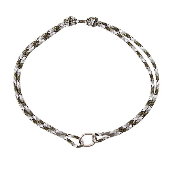 Шнурок для адресника из парашютного паракорда для кошек и собак (45-75 см) белый камуфляж