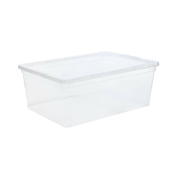 Ящик для хранения Полимербыт с крышкой, прозрачный пластик, 10 л