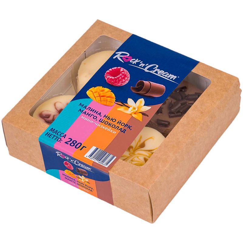

Набор пирожных Rock'n'Сream Мини-чизкейки малина, манго, нью-йорк, шоколад 280 г