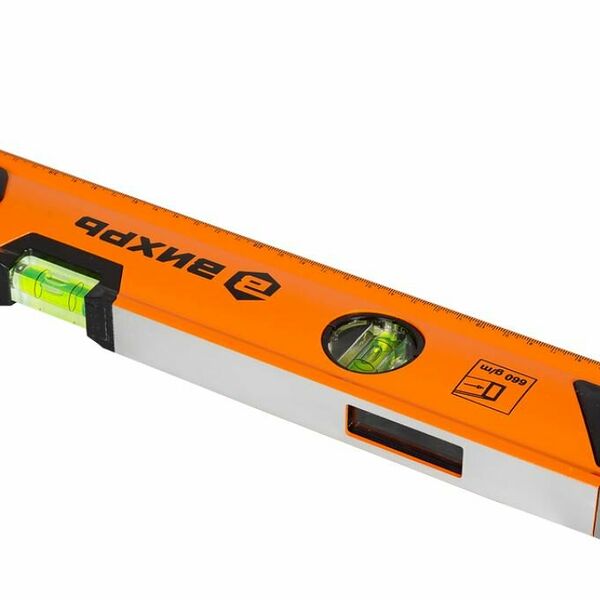 Уровень алюминиевый «Усиленный» фрезерованный Вихрь (длина: 600 мм, 3 глазка (1 зеркальный) магнитный)