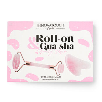 Набор массажный Innovatouch Cosmetic роллер и скребок гуаша из розового кварца