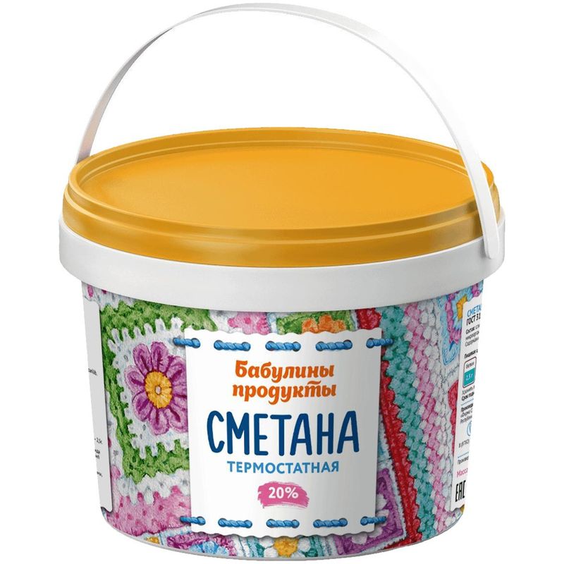 

Сметана Бабулины продукты термостатная 20%, 600 г