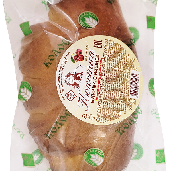Булочка КОЛОС Кокетка с вишней, 120г
