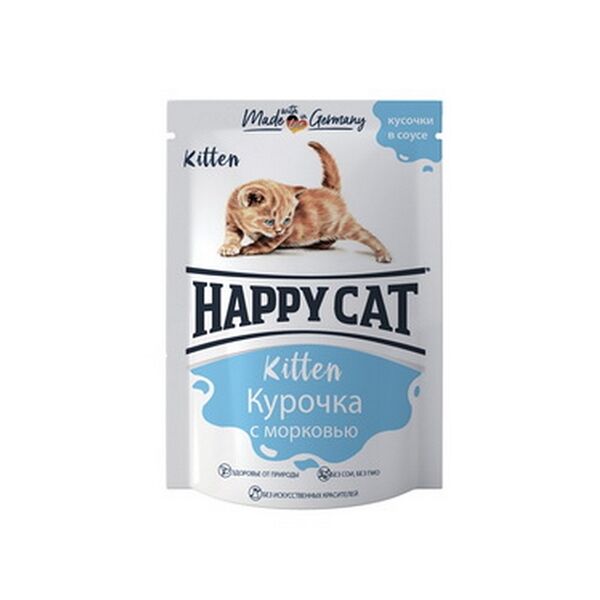 Корм влажный для котят Happy Cat курочка с морковью в соусе