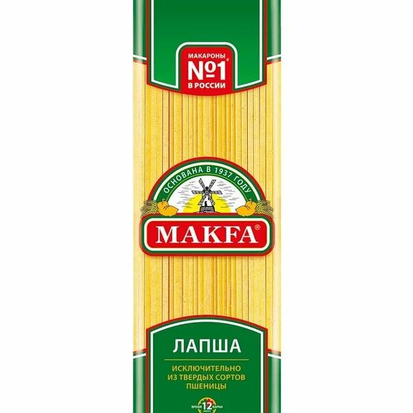 Макаронные изделия Макфа Лапша длинная грА в/с тв сорт пшеницы 400г