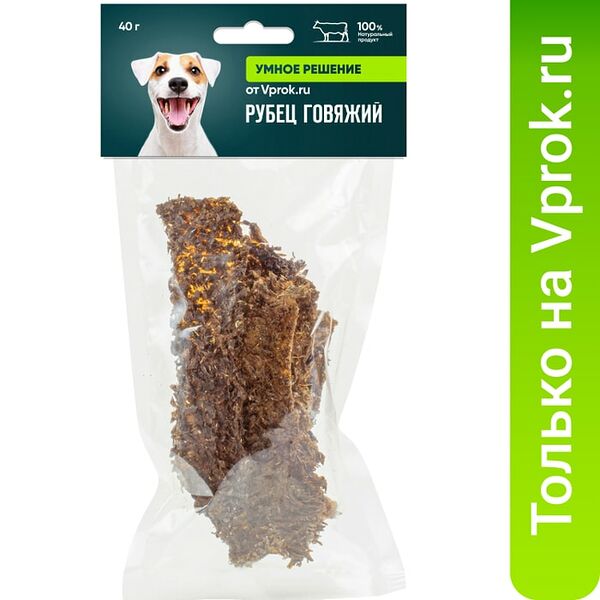 Лакомство для собак Умное решение от Vprok.ru Рубец говяжий 40г