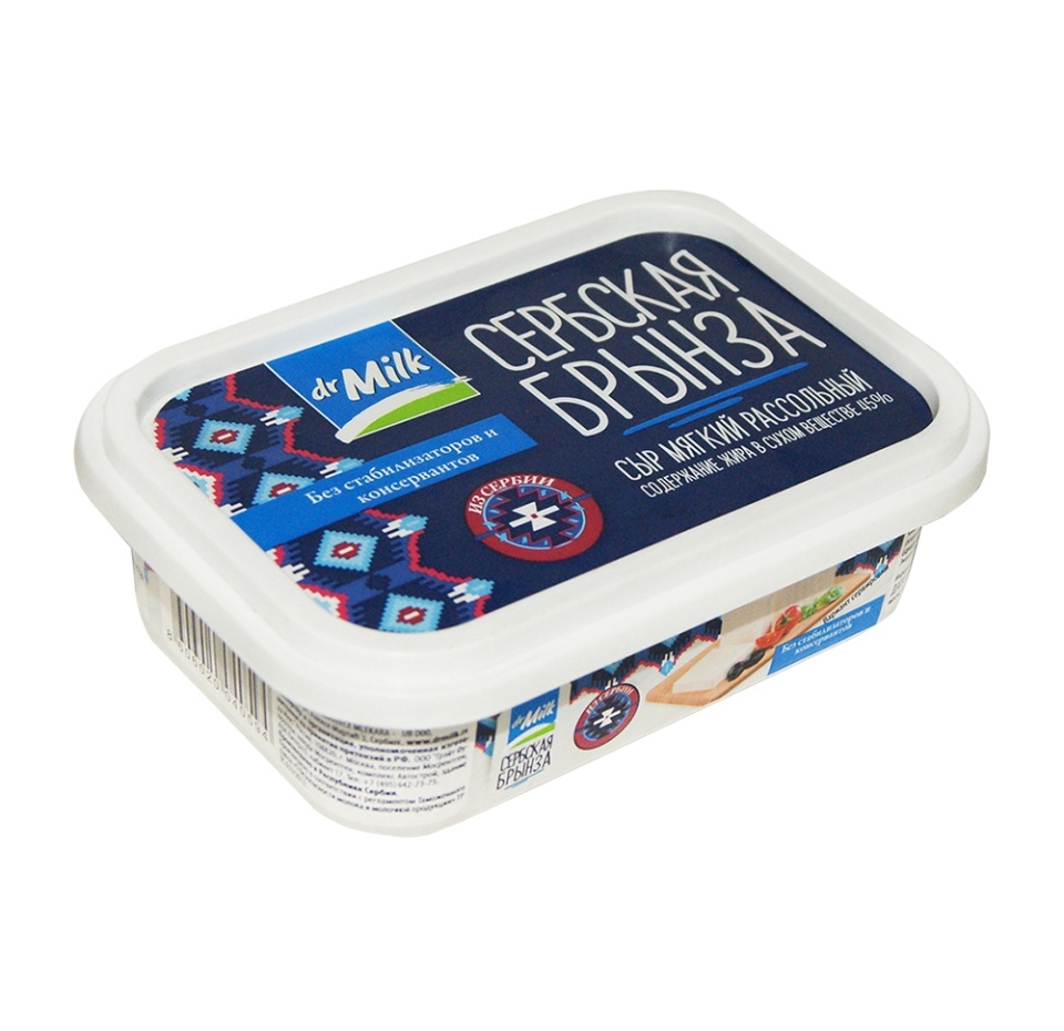 

Сыр мягкий рассольный Dr.Milk Сербская Брынза 45% 165 г