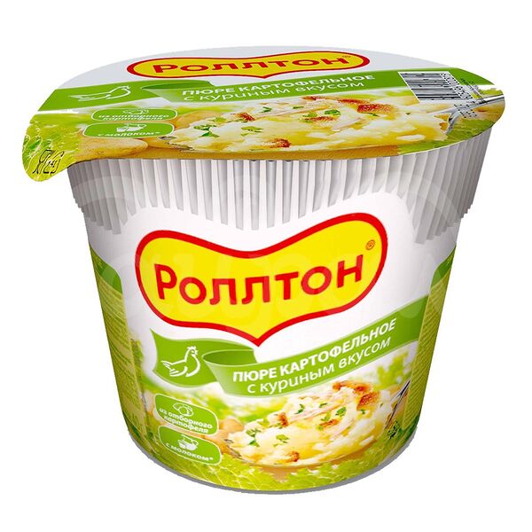 Пюре б/п Роллтон 40гр Куриный вкус пл/ст