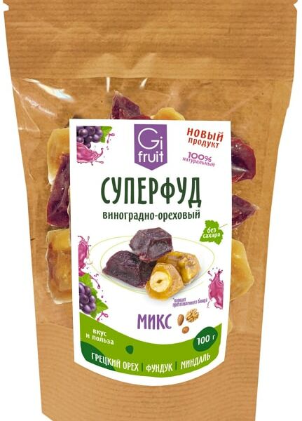 Суперфуд GiFruit виноградно-ореховый Микс 100г