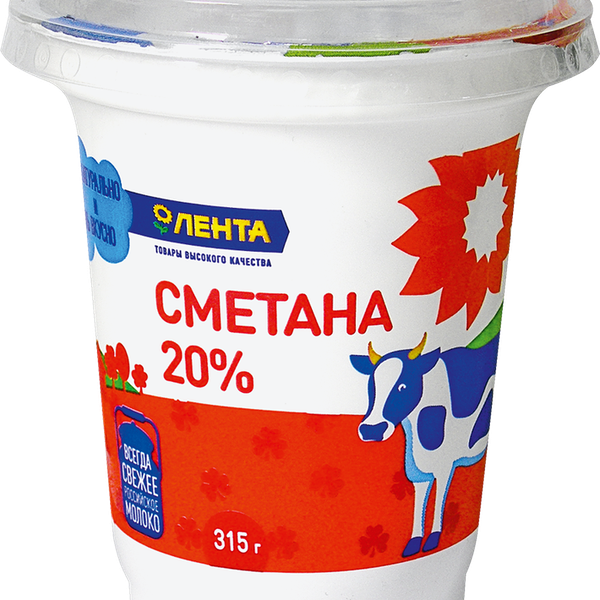 Сметана ЛЕНТА 20%, без змж