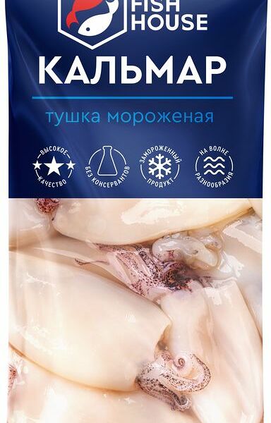 Кальмар Fish House тушка неочищенная замороженный 500 г