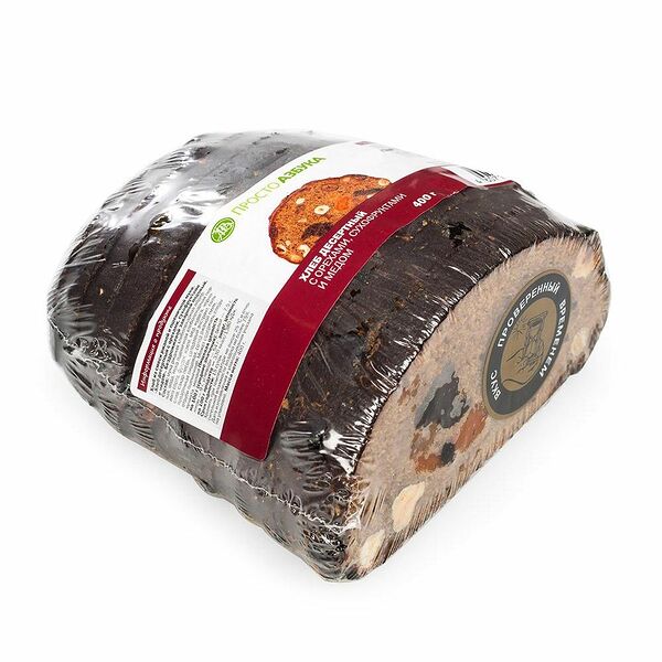 Хлеб «Праздничный» десертный ржано-пшеничный подовый с орехами, сухофруктами и мёдом, «Просто Азбука»